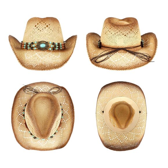 9611 Cowboy Hat,cowgirl Hat,cowboy Hats For Women/mens/3 Decorative Bands main image 5